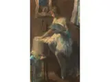 Junges Mädchen mit Fächer by Otto Willem Albertus Roelofs, 1877 – 1920, pastel, offered Jun 2019