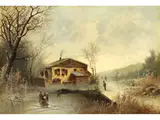 Winter bei der Alten Wassermühle by Karl Kaufmann, oil on canvas, offered Sep 2025