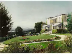 Villa des Prinzen Karl von Bayern (1795-1875) am Starnberger see by Ludwig Willroider, oil on canvas, sold Dec 2023