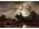 Heimweg im Mondlicht by Felix Kreutzer, oil on canvas, sold Mar 2025