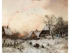 Der Rodelhügel by Adolf Stademann, oil on panel, sold Dec 2025