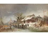 Schneetreiben by Anton Doll, oil on panel, offered Dec 2025