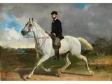 Kronprinz Rudolf von Österreich auf Einem Schimmel by Albrecht Grueber, oil on canvas, sold Jun 2023