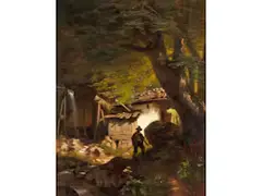 Waldlandschaft mit by Rudolf Epp, oil on canvas, offered Mar 2023