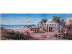 Orientalische Landschaft by Paul B. Pascal, gouache, offered Sep 2015