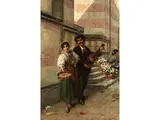 Italienisches Musikerpaar by Theodor van der Beek, oil on canvas, offered Jul 2015