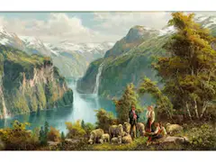 Untitled by Hubert Kaplan, oil on panel, offered Dec 2022