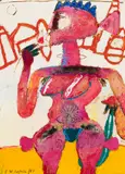 Strawberry Queen by Peter Aspell, 1987, oil on board, sold Jul 2022