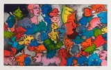 Aux petites têtes by Alfred Pellan, 1981, colour serigraph on paper, sold Jul 2022