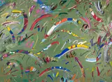 Dança da Brasileiras by Paul Fournier, acrylic on canvas, sold Jun 2022