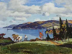 Autumn Ploughing by Thomas Hilton Garside, oil on canvas, sold Jun 2022