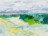 Willows and Shimmering Grass by Greg Hardy, 1985, mixed media on paper, sold Jun 2022