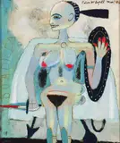 Boadicea by Peter Aspell, 1995, oil on mat board, sold Jun 2022