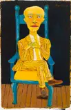 The Yellow Dwarf by Peter Aspell, 2002, oil on mat board, sold Jun 2022