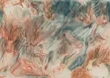 Rabbit #2, South of France Farmyard / Forest Sketch (verso) by Joseph Francis Plaskett, 1959, double-sided pastel on paper, sold Jun 2022