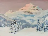 Mountain Landscape by Graham Noble Norwell, oil on canvas, sold Jun 2022