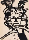 Bunny Woman by John Scott, 1999, acrylic on paper, sold Jun 2022