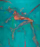 Rojo by Graham Coughtry, oil on canvas, sold May 2022