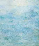 Pieces of Water: 18.7% Interest Rate by Agatha Falk, 1981, oil on canvas, sold May 2022