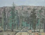Forest by Stanley Morel Cosgrove, 1966, oil on canvas, sold May 2022