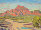 Red Mountain from Desert Trail by Illingworth Kerr, 1977, oil on canvas board, sold May 2022