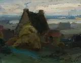 Maison de pêcheur, Port-Blanc, Bretagne by Marc-Aurèle de Foy Suzor-Coté, 1906, oil on board, sold May 2022