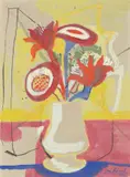 Blumenstillleben by Josef Scharl, 1937, Gouache auf Chinabütten, sold May 2022