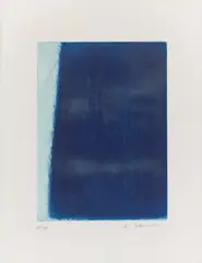 Blaue Mauer by Arnulf Rainer, 1959, Kaltnadel in Blau auf Velin, sold Jan 2021
