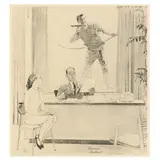 Window Washer by Norman Rockwell, Lithograph on cream wove paper, sold Jan 2025