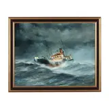 Heavy Weather for The Florence Cook by Marek Sarba, Oil on canvas, sold Jan 2025