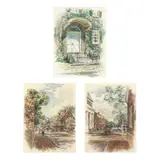 Scenes of Old Salem (Three Works) by W. Stuart Archibald, Watercolor and pencil on paper, sold Jan 2025