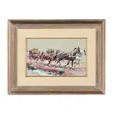 Racin' with Time by Santos Barbosa, Acrylic on board, sold Jan 2025