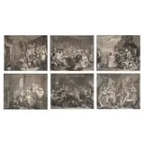A Rake's Progress (Six Works) by William Hogarth, Etching and engraving on, sold Dec 2024