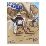 Homme et Femme Aux Chapeaux, 22 VII 2006 by Gérard Isirdi, Mixed media on paper, sold Dec 2024