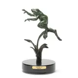 Hop To It by Kim Shaklee, Bronze with verdigris patina, sold Dec 2024