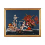 Still Life with Venetian Glass by Stephen White, Oil on panel, sold Dec 2024