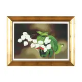 Bleeding Heart Vine, Clerodendrum thomsoniae by Edna Araujo, Oil on canvas, sold Dec 2024