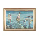 Beach Scene with Figures by Don Hatfield, Oil on canvas, sold Dec 2024
