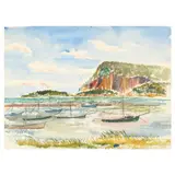 Fishing Boats, Cape Breton Island by Leonard S. Rozenfeld, Watercolor on paper, sold Dec 2024