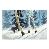 Aspens in the Snow by Naomi Brotherton, Watercolor on paper, sold Dec 2024