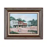 Shopping Center by Ann Mount, Oil on panel, sold Dec 2024