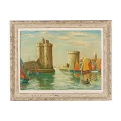 La Ville de La Rochelle by Pierre Philippe Bertrand, Oil on canvas, sold Dec 2024