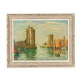 La Ville de La Rochelle by Pierre Philippe Bertrand, Oil on canvas, sold Dec 2024