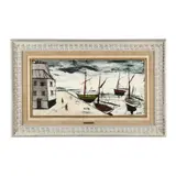 French Harbor Scene by Charles Levier, Oil on panel, sold Dec 2024