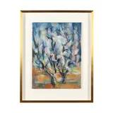 Cherry Trees on Blue by Claude Vallet, Oil on canvas, sold Dec 2024