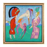 Carnival at St. Petersburg: La Femme Mysterieuse by Mihail Chemiakin, Oil on canvas, sold Dec 2024
