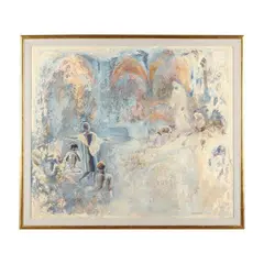 At the Ruins of Jerusalem by Lev Meshberg, Oil on canvas, sold Dec 2024