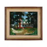 Speight Home Place, Bertie County by Francis Speight, Oil on glass reverse painting, sold Dec 2024