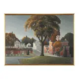 Pocketknife Square, Lakeville, Connecticut by Thomas Adrian Fransioli, Oil on canvas, sold Dec 2024