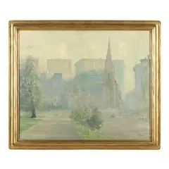 Early Morning, Park Street Church, Boston by Arthur Clifton Goodwin, Oil on canvas (lined), sold Dec 2024